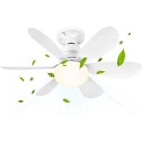 Ulisem - Deckenventilator mit Licht und Fernbedienung, 52 cm, 40 w, kleiner dimmbarer LED-Deckenventilator mit E27-Fassung von ULISEM
