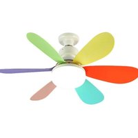 Deckenventilator mit Licht und Fernbedienung, dimmbarer LED-Deckenventilator mit integrierter 30-W-E27-Lampe - Ulisem von ULISEM