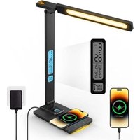 Ulisem Dimmbare LED-Schreibtischlampe mit Ladefunktion, Uhr, Nachtlicht und faltbarer Schreibtischlampe Ulisem Dimmbare LED-Schreibtischlampe mit Ladefunktion, Uhr, Nachtlicht und faltbarer Schreibtischlampe von ULISEM