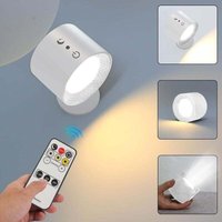 Ulisem Drehbare magnetische LED-Wandleuchten, Fernbedienung, batteriebetrieben, 3-Farben-Touch-Steuerung, für die Beleuchtung zu Hause, Schlafzimmer, von ULISEM