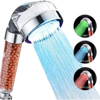 Ulisem Dusche, 3 Farbmodi, ionische Handbrause mit Temperaturänderung, LED-Hochdruckdusche mit austauschbarem Filter für hartes oder weiches Wasser Ulisem Dusche, 3 Farbmodi, ionische Handbrause mit Temperaturänderung, LED-Hochdruckdusche mit austauschbarem Filter für hartes oder weiches Wasser von ULISEM