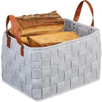 Ulisem Filz-Aufbewahrungskorb, Faltbare Aufbewahrungsbox, Filzkorb mit Griffen, HxBxT: 26 x 40 x 30 cm, Hellgrau Ulisem Filz-Aufbewahrungskorb, Faltbare Aufbewahrungsbox, Filzkorb mit Griffen, HxBxT: 26 x 40 x 30 cm, Hellgrau von ULISEM