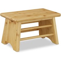 Ulisem Fußhocker Bambus bis 100 kg belastbar stabiler Tritthocker Kinderbadezimmerhocker Sitzhocker HxBxT: 20 x 33 x 21,5 cm Natur von ULISEM