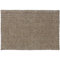 Ulisem Fußmatte mit Zickzack-Muster, Jute-Fußmatte, handgefertigte Fußmatte für den Außenbereich, 40 x 60 cm, Natur/Schwarz von ULISEM
