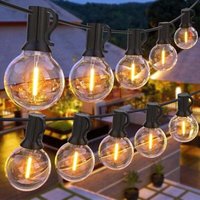 Ulisem G40 Lichterkette für den Außenbereich, 30 m G40 LED-Lichterkette für den Außenbereich mit 50 Glühbirnen + 2 Ersatzbirnen, 2700 K Warmweiß, Ulisem G40 Lichterkette für den Außenbereich, 30 m G40 LED-Lichterkette für den Außenbereich mit 50 Glühbirnen + 2 Ersatzbirnen, 2700 K Warmweiß, von ULISEM