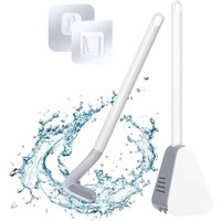 Ulisem Golf-Toilettenbürste mit Halter und Toilettenbürste, Silikon-Toilettenbürste mit langem Griff (weiß) von ULISEM