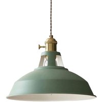 Ulisem - Grüner Kronleuchter im nordischen Design mit einem Kopf, E27, moderner und einfacher Restaurant-Kronleuchter, Lampenschirm aus Kupfer von ULISEM