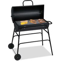 Ulisem Holzkohlegrill, XXL Grillwagen mit Deckel, regulierbare Belüftung, robust, HBT: 96,5 x 103 x 64,5 cm, schwarz Ulisem Holzkohlegrill, XXL Grillwagen mit Deckel, regulierbare Belüftung, robust, HBT: 96,5 x 103 x 64,5 cm, schwarz von ULISEM