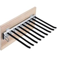 Ulisem Hosenständer aus Edelstahl, erweiterbarer Hosenständer für den Kleiderschrank, Hosenbügel mit rutschfester Beflockung, ausziehbarer Ulisem Hosenständer aus Edelstahl, erweiterbarer Hosenständer für den Kleiderschrank, Hosenbügel mit rutschfester Beflockung, ausziehbarer von ULISEM
