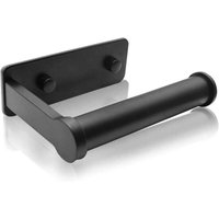 Kartokner Toilettenpapierhalter Wandmontage Aluminium, Schwarz Toilettenpapierspender Spender Selbstklebend & Wandmontage, Ohne Bohren von ULISEM