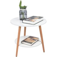 Ulisem - Kleiner runder Couchtisch für Vorspeisen, 2-stufiger weißer Couchtisch, moderner Couchtisch, kleiner Couchtisch, Couchtisch mit Ablage für von ULISEM