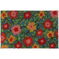 Ulisem Kokosnuss-Fußmatte, Blumenmuster, 40 x 60 cm, rutschfest, wetterfest, Fußmatte, für drinnen und draußen, bunt von ULISEM