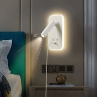 Ulisem - LED-Wandleuchte, Nachttisch-Leseleuchte mit Schalter, USB-Ladeanschluss, Schlafzimmerbeleuchtung von ULISEM