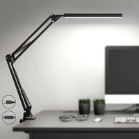 Ulisem Leistungsstarke LED-Schreibtischlampe mit Clip – Augenschutz-LED-Lampe – 3 Beleuchtungsmodi x 10 Helligkeitsstufen – Schwarz [Energieklasse F] von ULISEM