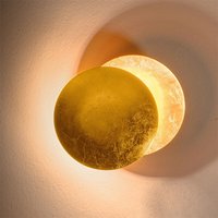 Messing Warmes Licht 7W Schlafzimmer Nachttisch Wandlampe Mondlampe Sonnenfinsternis Gang Treppenhaus Lampe (größe : 20cm) - Ulisem von ULISEM
