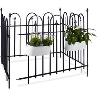 Ulisem Metall Gartenzaun GOTH Komplettset 4,8m Eisenzaun 4 Zaunelemente 90x120cm Anthrazit Schwarz von ULISEM