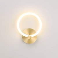 Ulisem Moderne goldene LED-Wandleuchte für den Innenbereich, runde Nachttischlampe, 19 cm, für Wohnzimmer, Flur, Wandleuchte, Schlafzimmer, Ulisem Moderne goldene LED-Wandleuchte für den Innenbereich, runde Nachttischlampe, 19 cm, für Wohnzimmer, Flur, Wandleuchte, Schlafzimmer, von ULISEM