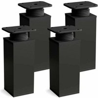Ulisem - Möbelfüße 4er Set Ausführung: Mattschwarz Höhe: 60mm Verstellbare Winkelform von ULISEM