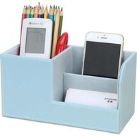 Ulisem Multifunktionaler Schreibtisch-Organizer mit 3 Ablagefächern und Stifthalter (blau) von ULISEM