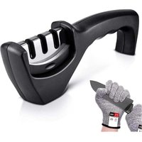 Ulisem Professional Sharp Messerschärfer – einfach zu bedienen – rutschfest – Küchenschärfer – stabil – GRATIS: Schneiden von ULISEM