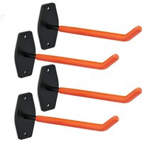Ulisem Reifenhalter zur Wandmontage, 4er Set, Wandhaken für Reifen und Felgen bis 40 kg, Stahl, Orange/Schwarz von ULISEM