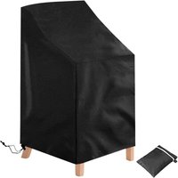Ulisem Schutzhülle für Gartenstühle, strapazierfähig, wasserdicht, stapelbar, 420D Oxford-Gewebe, Schwarz, 120 x 65 x 65/80 cm von ULISEM