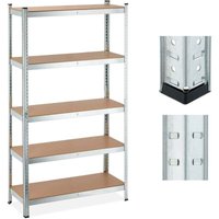 Ulisem Schwerlastregal 5 Etagen HBT 180x100x40 cm Tragkraft 1250 kg Lagerregal für Keller Garage Metall Silber von ULISEM