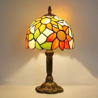 Ulisem Tischlampe im kleinen Stil, 20,3 cm, Nachttischlampe aus Buntglas, 38,1 cm hohe Nachttischlampe mit antikem Harzsockel Ulisem Tischlampe im kleinen Stil, 20,3 cm, Nachttischlampe aus Buntglas, 38,1 cm hohe Nachttischlampe mit antikem Harzsockel von ULISEM