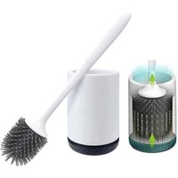 Ulisem Toilettenbürste, antibakterielle Silikon-Toilettenbürste, Toilettenbürsten-Set, Toilettenbürste mit langem Griff und hygienischem Halter von ULISEM