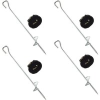 Ulisem Trampolin-Bodenanker-Set, 8-teilig, Bodenanker und Gurte, Sturmschutz, Erdspieß, verzinkter Stahl, Schwarz/Silber Ulisem Trampolin-Bodenanker-Set, 8-teilig, Bodenanker und Gurte, Sturmschutz, Erdspieß, verzinkter Stahl, Schwarz/Silber von ULISEM