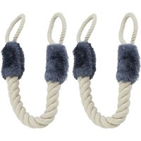 Ulisem Türstopper 2er Set Türstopper Babytürsicherung Weich Baumwolle 57cm Beige/Blaugrau von ULISEM