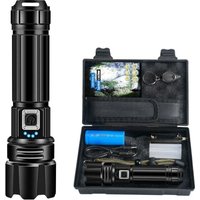 Ulisem Ultrahelle LED-Taschenlampe, 3000 Lumen, wiederaufladbar, IPX4 wasserdicht, taktische Taschenlampe mit P70-LED, 5 Modi, zoombar, für Camping, Ulisem Ultrahelle LED-Taschenlampe, 3000 Lumen, wiederaufladbar, IPX4 wasserdicht, taktische Taschenlampe mit P70-LED, 5 Modi, zoombar, für Camping, von ULISEM