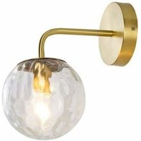 Ulisem - Wandleuchte für Wohnzimmer und Eingangsbereich – Moderne Wandleuchte aus Glas mit Kugelschirm aus Metall und Messing, schlichte Wandleuchte von ULISEM