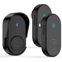 Ulisem Wasserdichte Funk-Türklingel für den Außenbereich, IP66 Wasserdichtes Türklingel-Set, 2 Empfänger, 1 Sender (Schwarz) von ULISEM