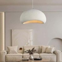 Ulisem Weißer Kronleuchter E27 Kronleuchter Restaurantlampe kreative Persönlichkeit Bar Kronleuchter Wabi-Sabi-Stil Wohndekoration Beleuchtung 30cm von ULISEM