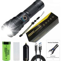 Ulisem Wiederaufladbare Taschenlampen, Hochleistungs-LED-Taschenlampe, Leistungsstarke Taktische Taschenlampe XHP70.2 mit Zoom, 5 Modi, IPX7 Ulisem Wiederaufladbare Taschenlampen, Hochleistungs-LED-Taschenlampe, Leistungsstarke Taktische Taschenlampe XHP70.2 mit Zoom, 5 Modi, IPX7 von ULISEM