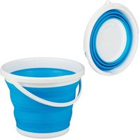 Ulisem2 x Falteimer, 10L Putzeimer, platzsparender Falteimer für Haushalt, Auto und Camping, Blau von ULISEM