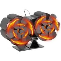 Ulisem2024 Holzofenventilator, 12-teiliger Kaminventilator, leiser Betrieb, umweltfreundlich, effiziente Wärmeverteilung für Holzöfen und Kamine von ULISEM