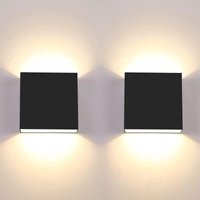 Ulisem2Pcs LED-Wandleuchte 7W Moderne Innenwandlampe Warmweißes Licht 3000K Quadratische Wandleuchte Schwarz Ulisem2Pcs LED-Wandleuchte 7W Moderne Innenwandlampe Warmweißes Licht 3000K Quadratische Wandleuchte Schwarz von ULISEM