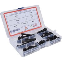 Ulisem35-teiliges Sechskantschrauben-Sortiment aus Kohlenstoffstahl der Güteklasse 10.9, M6-Flanschschrauben, schwarz, für Verbindungen von ULISEM