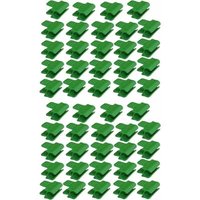 Ulisem48 Stück Gartenschlauchclips, Gartenschuppenfolienzubehör, 16 mm Außendurchmesser, Pflanzenstäbe, Gewächshaus-Kunststoffclips, Grün von ULISEM