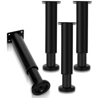 Ulisem4X Möbelbeine 18–30 cm ausziehbar (schwarz) Sockelbeine Stützbein Schrankbein Verstellbare Sockelbeine Hotelfüße von ULISEM