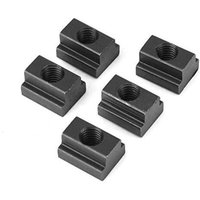 Ulisem5Pcs M8/M10 T-Nutensteine, Gewinde-T-Mutter mit schwarzer Oxidoberfläche, Stahl-T-Nutensteine, Klemmtisch-Schlitzmutter zum Verbinden anderer von ULISEM
