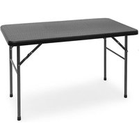UlisemBASTIAN Gartentisch klappbar, rechteckig, H x B x T: 74 x 121,5 x 61,5 cm, Metall, Kunststoff, Rattan-Optik, schwarz von ULISEM