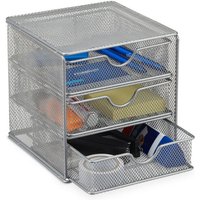 UlisemDesktop Organizer, Drahtgeflecht-Schreibtisch-Aktenschrank, Aufbewahrungsbox für Bürobedarf, H x B x T: 17 x 16 x 17 cm, Silber von ULISEM