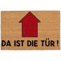 UlisemFußmatte mit Aufschrift, Da ist die Tür, Pfeil, Eingangsbereich, Garten, schmutzabweisende Fußmatte 60x40, Natur/Rot UlisemFußmatte mit Aufschrift, Da ist die Tür, Pfeil, Eingangsbereich, Garten, schmutzabweisende Fußmatte 60x40, Natur/Rot von ULISEM