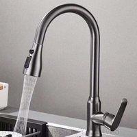 UlisemGrey Küchenarmatur, Ausziehbarer Auslauf Küchenspüle Mischbatterie, Chrom Mischbatterie (Grau) von ULISEM