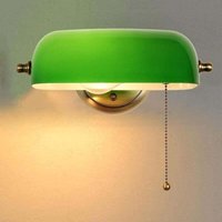 UlisemGrüne Glas-Wandleuchte mit Zugkettenschalter, Kinder-Nachttischlampe, E27-Wandlampe, Bronze-Metallsockel, für Schlafzimmerküche, verstellbare UlisemGrüne Glas-Wandleuchte mit Zugkettenschalter, Kinder-Nachttischlampe, E27-Wandlampe, Bronze-Metallsockel, für Schlafzimmerküche, verstellbare von ULISEM