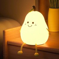 Ulisem - led Birnenförmige Silikonlampe, 7 Farben, wiederaufladbar über usb, Touch-Dimmer, dekorative Innenbeleuchtung für Schlafzimmer, Kinderzimmer von ULISEM