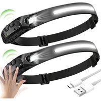 UlisemLot 2 wiederaufladbare Stirnlampe, ultrastarke LED-Stirnlampe, 260° Weitwinkel/IPX4 wasserdicht, freihändige Taschenlampe, Geschenk für UlisemLot 2 wiederaufladbare Stirnlampe, ultrastarke LED-Stirnlampe, 260° Weitwinkel/IPX4 wasserdicht, freihändige Taschenlampe, Geschenk für von ULISEM